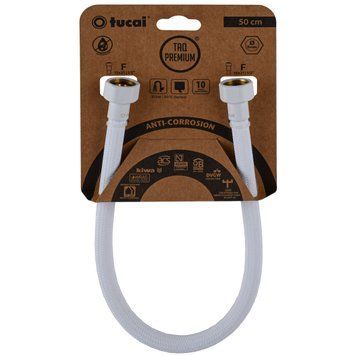 Шланг водяний TUCAI TAQ PREMIUM GRIF 1/2&Prime;x1/2&Prime; BВ 0,5м.АНТИКОР. ACB HG-1212-500 (Білий Мат) 209973 29280 фото