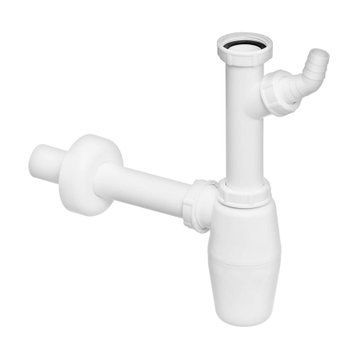 Сифон для раковини VIEGA 1 1/4&Prime;х1 1/4&Prime; з відводом, пластик білий бутил. 326319 809 фото
